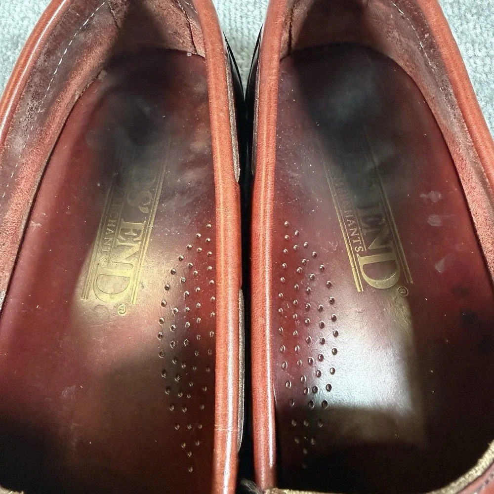 Lands' End Tassel Loafer Men's 9 Burgundy Leather Slip On